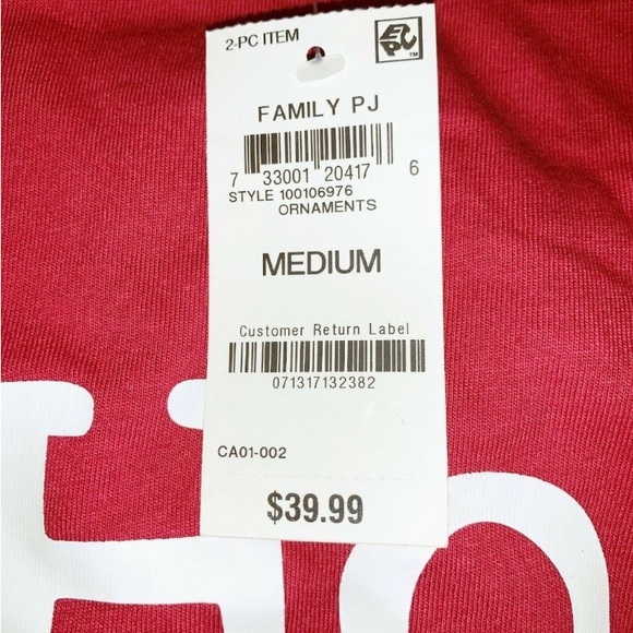 M-Macy's “Family PJ’s” - Ho Ho Ho & Christmas Ornaments Pajamas Set - Picture 6 of 7